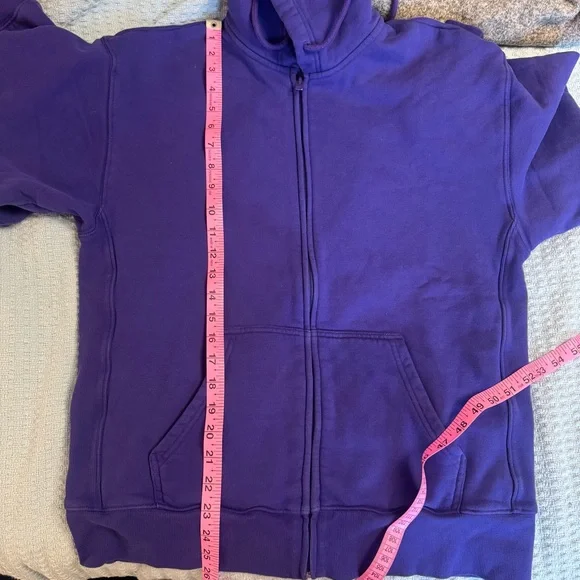 2/40 TNA Cozy Fleece Purple Boyfriend Fit Zip Up Hoodie - Women’s XS - Picture 7 of 7